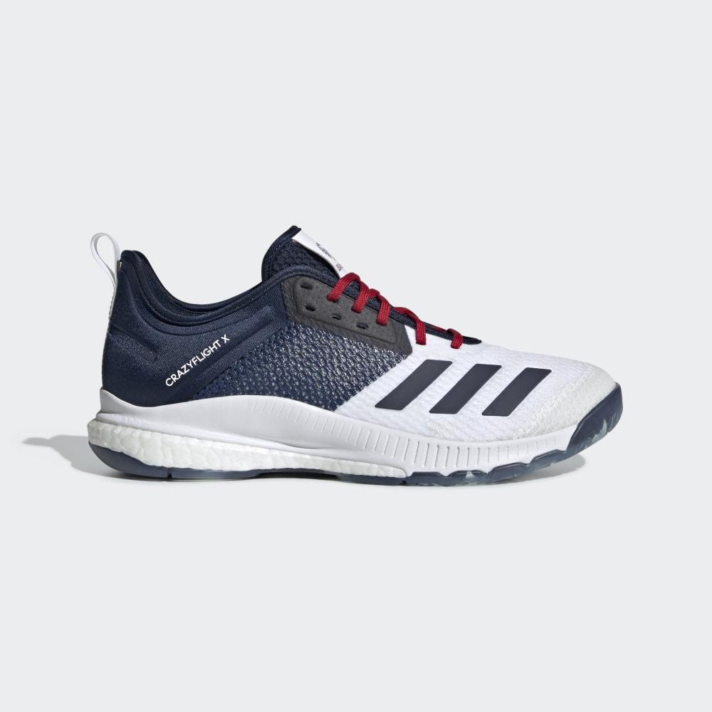 Adidasi Volei Adidas Crazyflight X 3 USA Dama Romania - Albi/Bleumarin/Rosii D97836